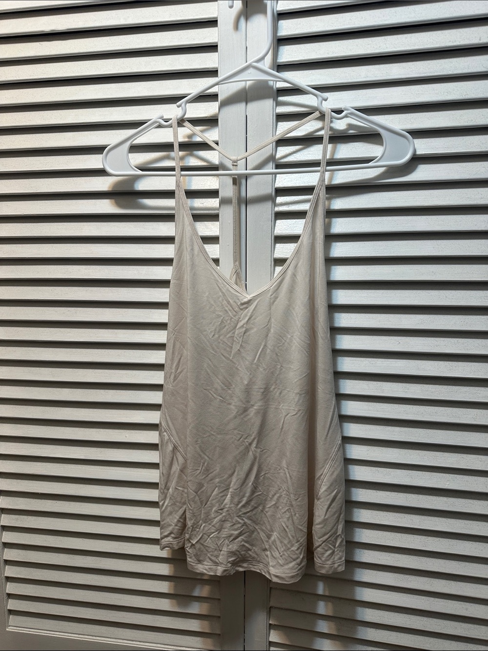 lululemon athletica Beige Strappy V-Neck Tank Top